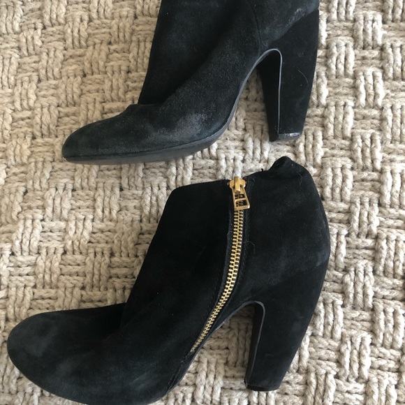 🆕 STEVE MADDEN SUEDE/LEATHER HEELED BOOTIES - Picture 3 of 8